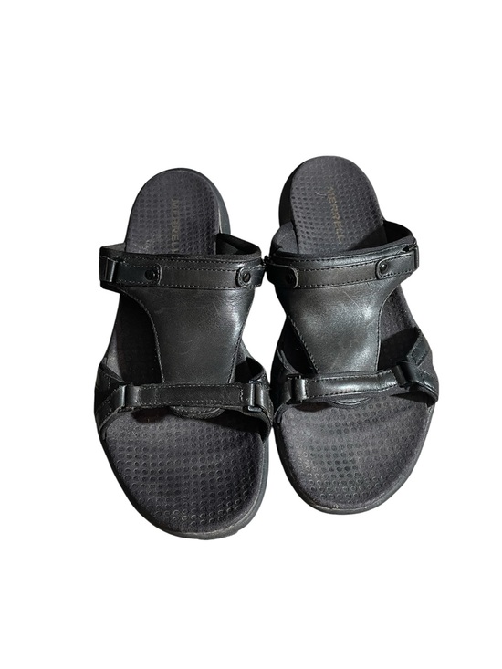Merrell Shoes - Y9- Merrell size 7 Black Leather Slide Sandals